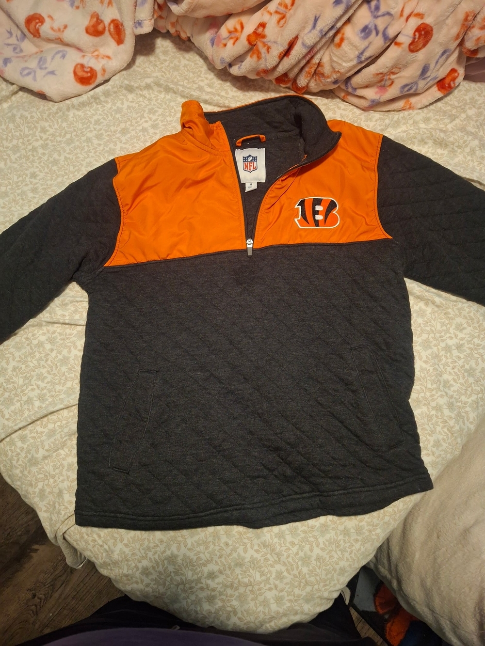 NFL Cincinnati Bengals Kids Half-Zip Pullover - Orange & Charcoal